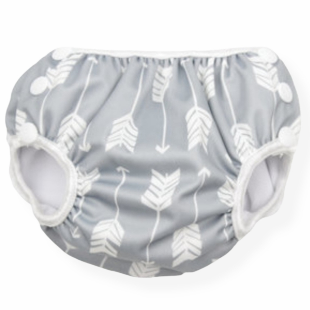 Bumkins Reusable Swim Diaper - Gray Arrows, Small